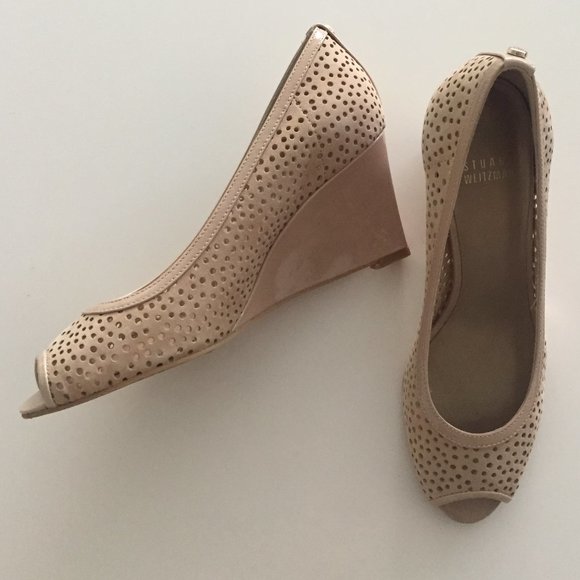 Stuart Weitzman Peep Toe Wedge Heels - Picture 1 of 7